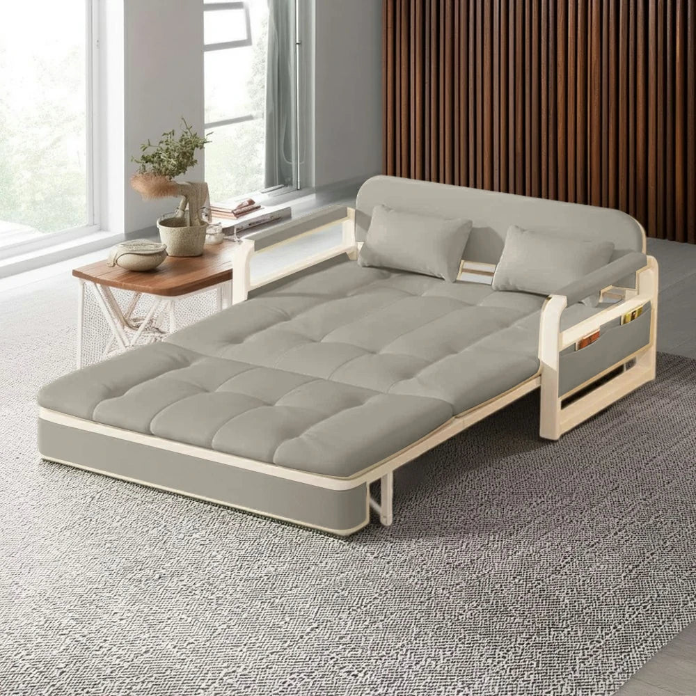 LIVARA 82/108/128/158cm Length Heavy-duty Steel Frame Sofa Bed with Built-in Storage  - Grey
