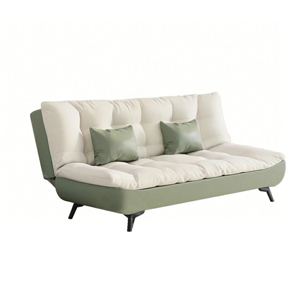 LIVARA 120/150/180/190cm Length Convertible Cat Claw Fabric Sofa Bed - Green&White