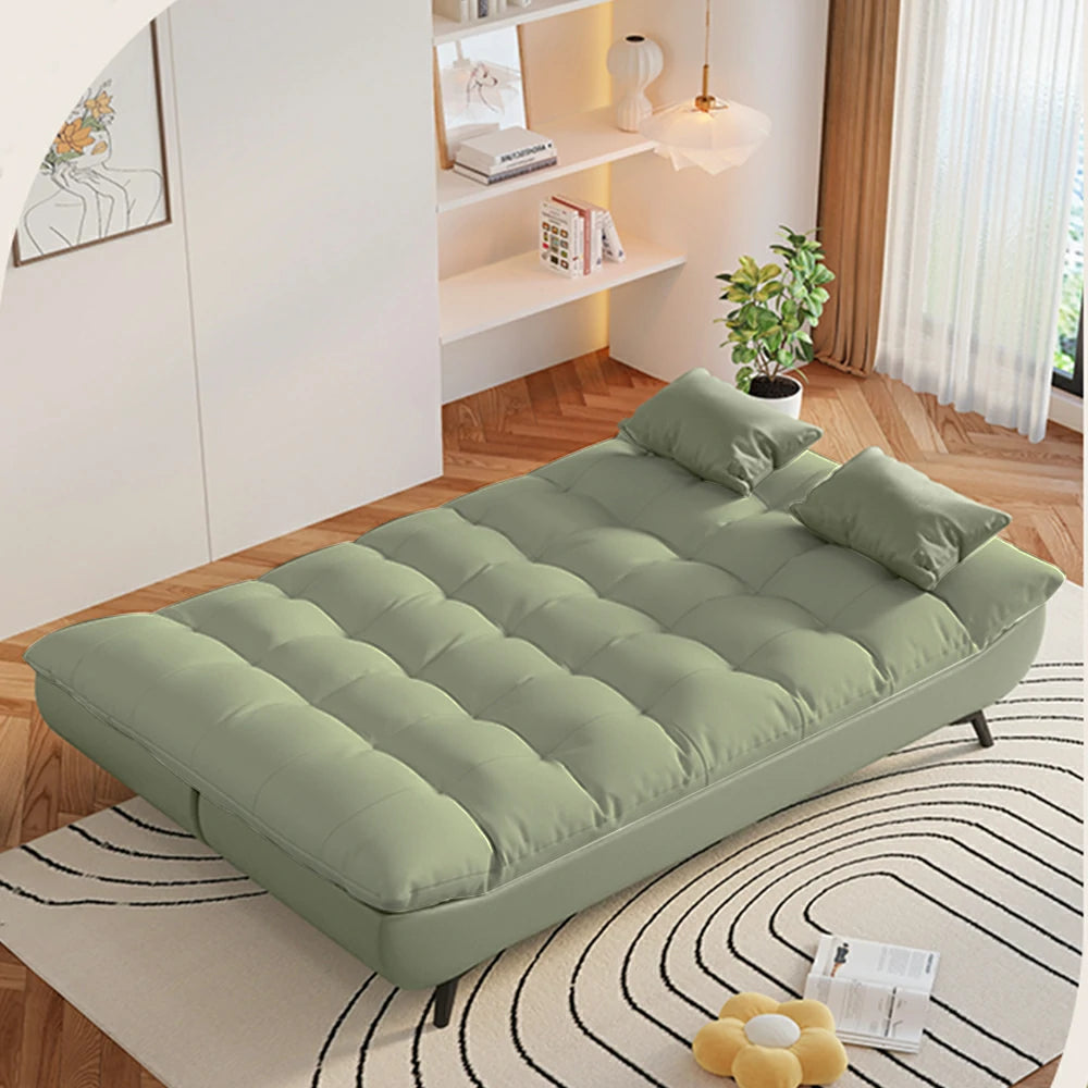 LIVARA 120/150/180/190cm Length Convertible Cat Claw Fabric Sofa Bed - Green