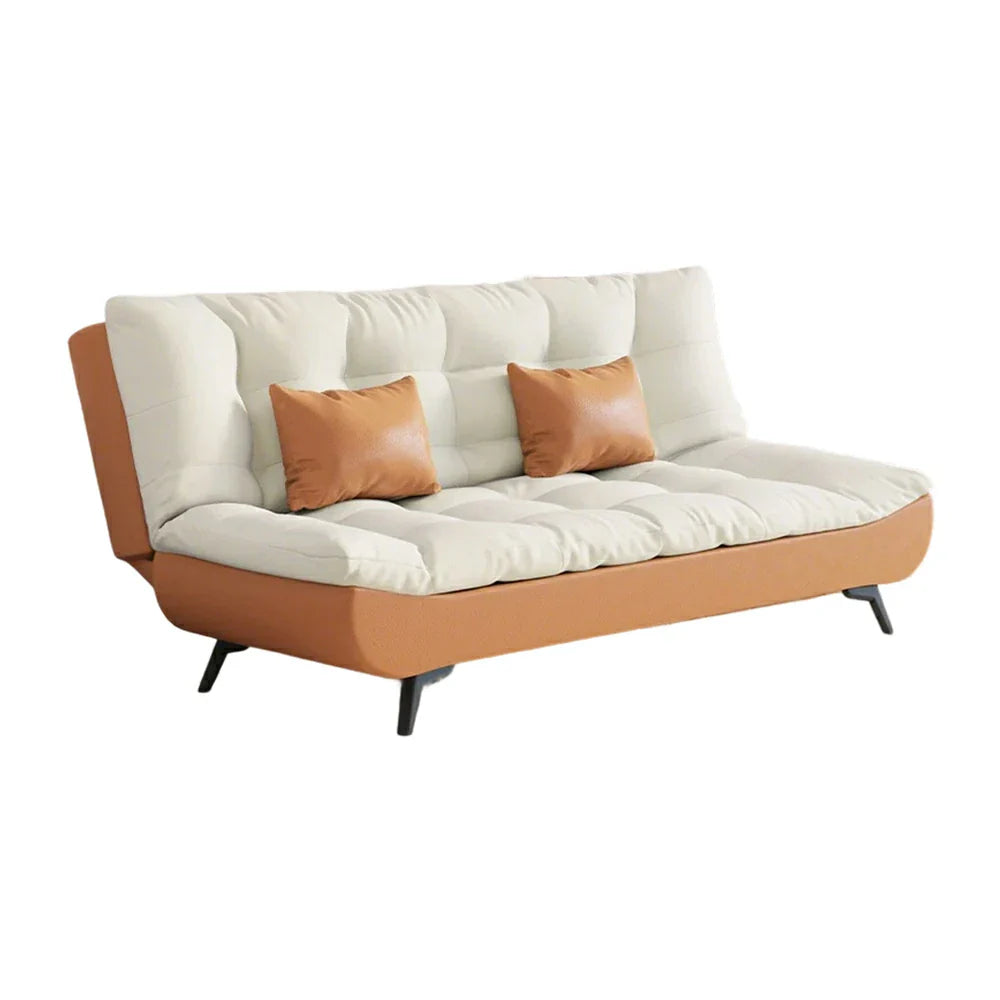 LIVARA 120/150/180/190cm Length Convertible Cat Claw Fabric Sofa Bed - Orange&White