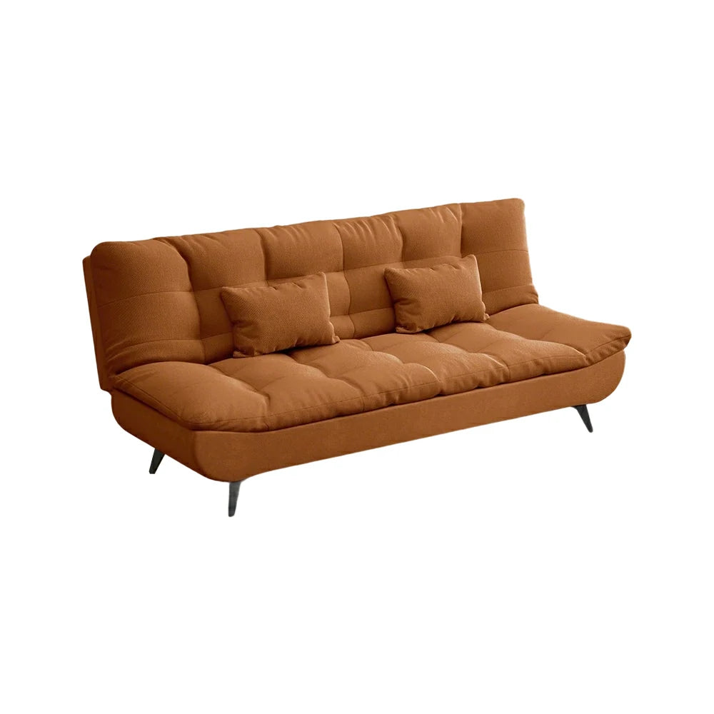 LIVARA 120/150/180/190cm Length Cotton-linen Fabric Sofa Bed - Orange