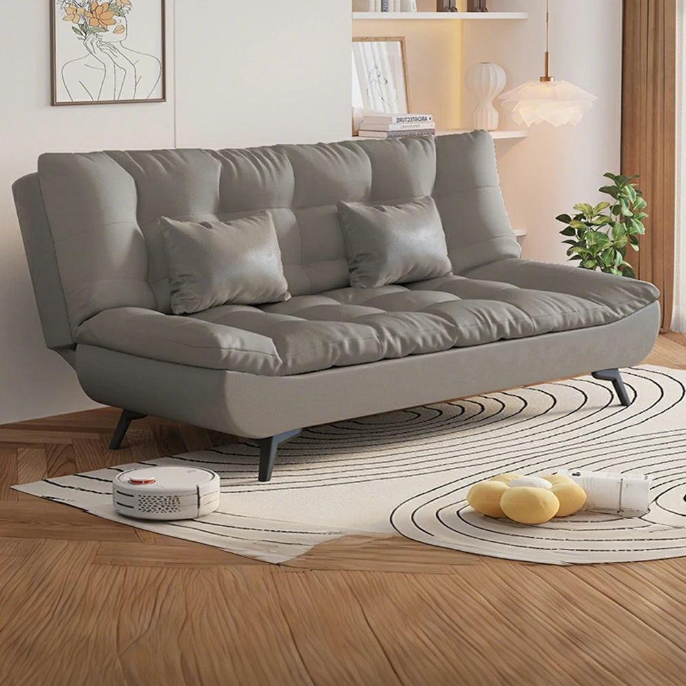 LIVARA 120/150/180/190cm Length Convertible Cat Claw Fabric Sofa Bed - Grey