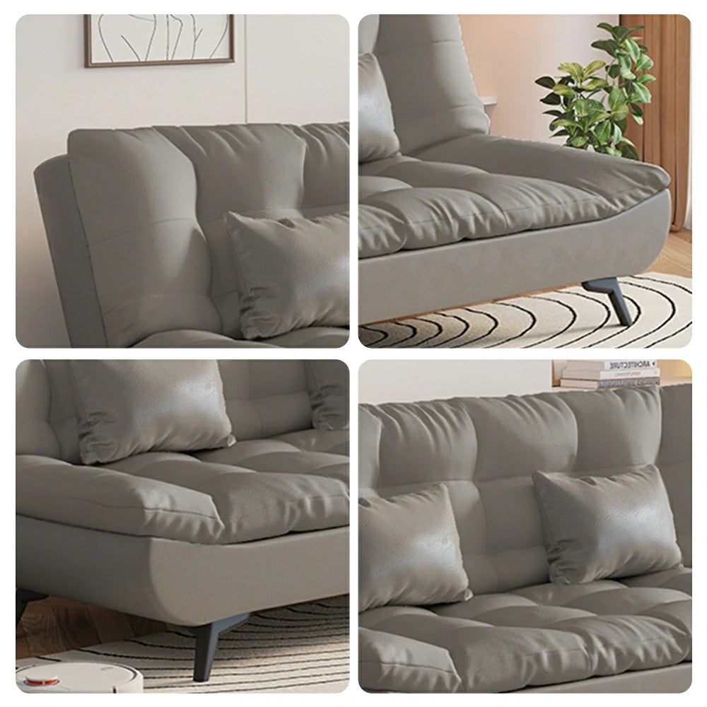 LIVARA 120/150/180/190cm Length Convertible Cat Claw Fabric Sofa Bed - Grey