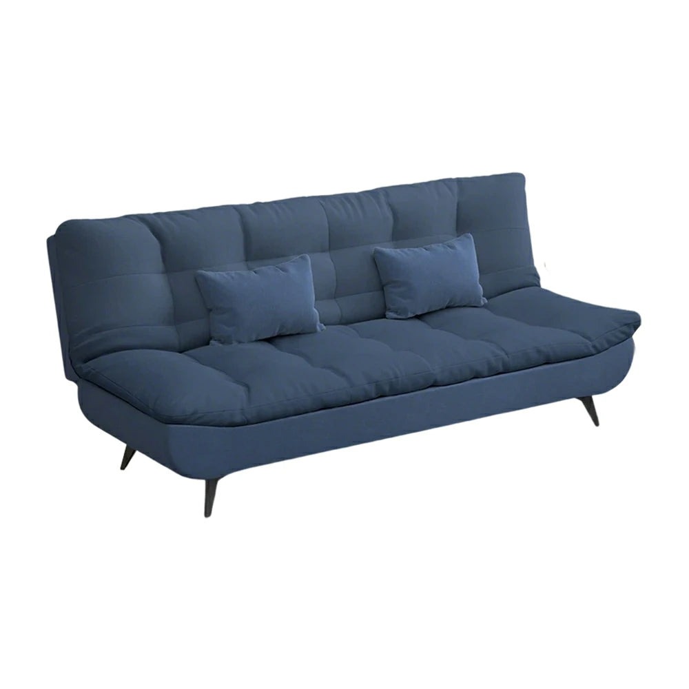 LIVARA 120/150/180/190cm Length Cotton-linen Fabric Sofa Bed - Blue