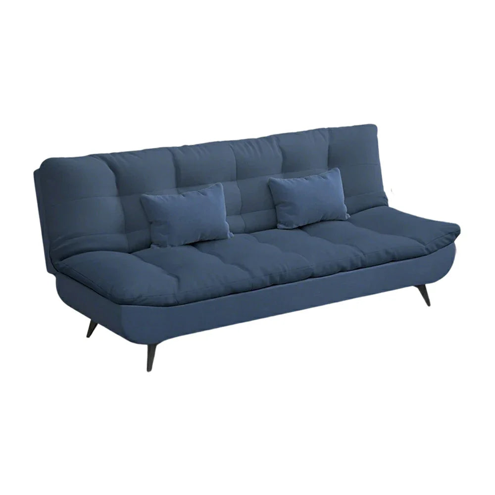 LIVARA 120/150/180/190cm Length Cotton-linen Fabric Sofa Bed - Blue