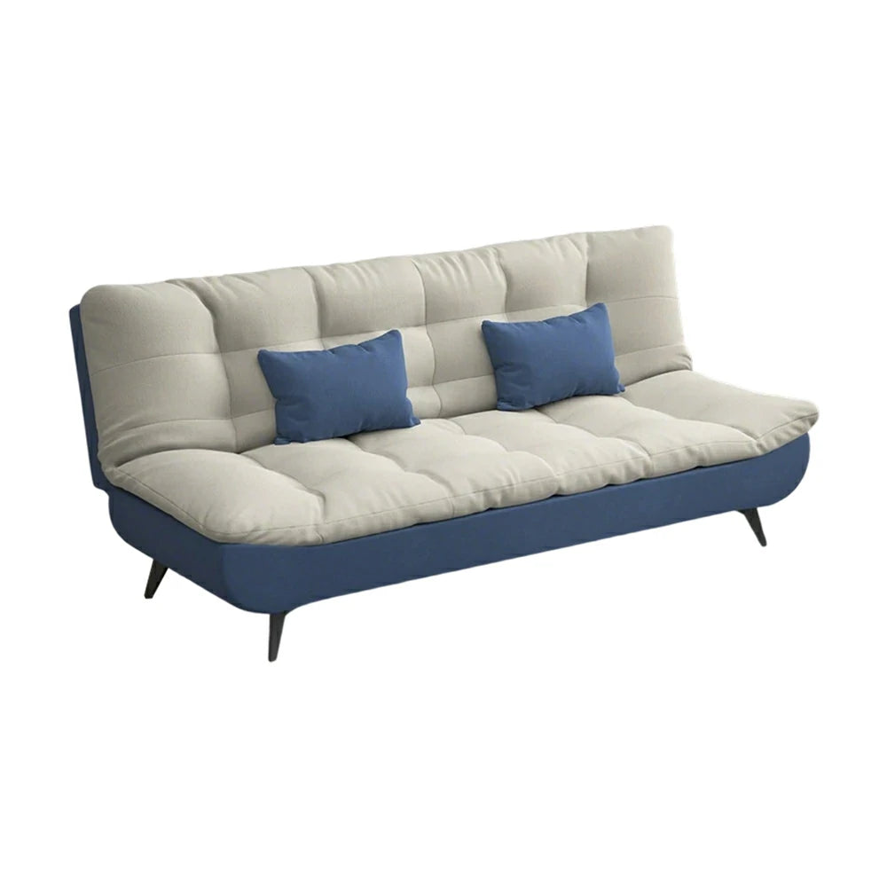 LIVARA 120/150/180/190cm Length Cotton-linen Fabric Sofa Bed - Blue&Grey