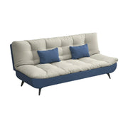 LIVARA 120/150/180/190cm Length Cotton-linen Fabric Sofa Bed - Blue&Grey