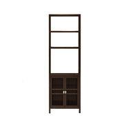 LIVARA Solid Wenge Wood Single Cabinet with Double Doors, Elegant Oriental Style Storage for Entryway or Living Room