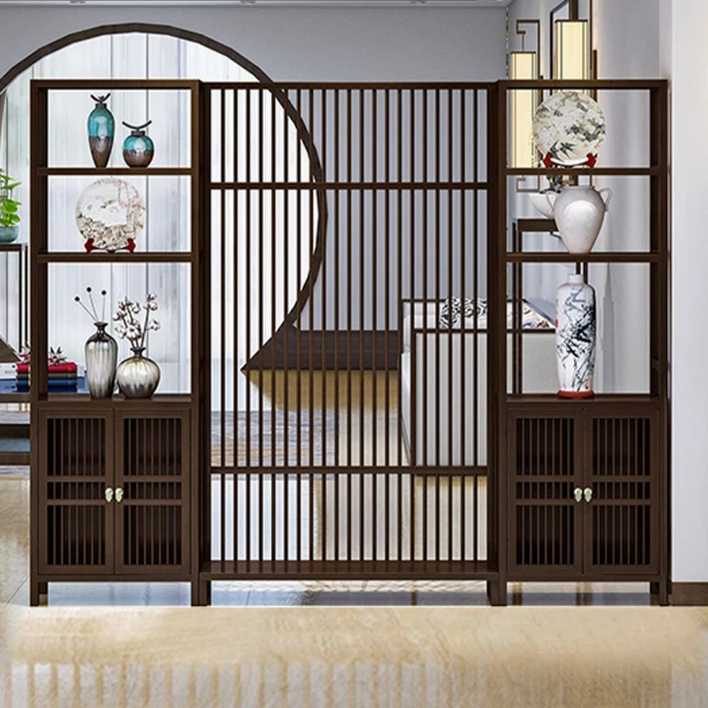 LIVARA Bamboo One Left One Right Double Door Cabinet With 71Cm 91Cm Screen Partition