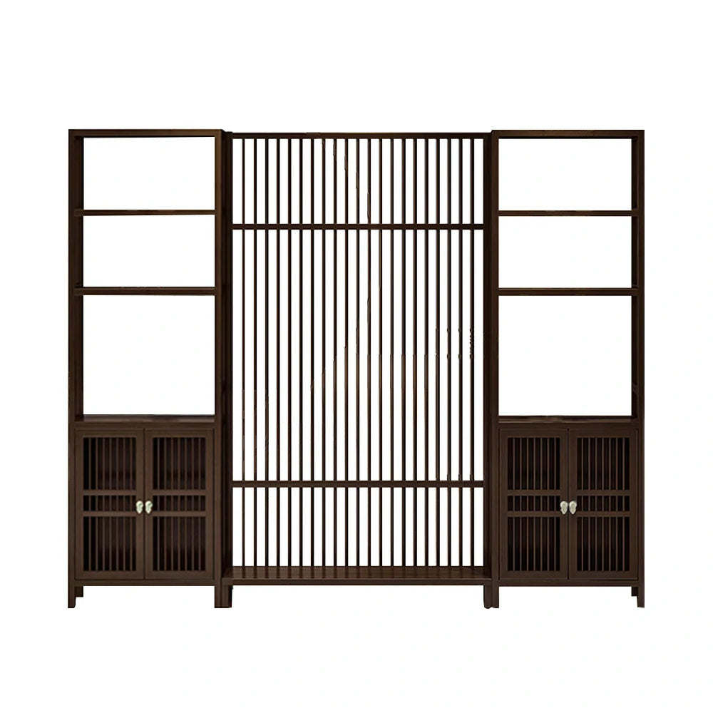 LIVARA Bamboo One Left One Right Double Door Cabinet With 71Cm 91Cm Screen Partition
