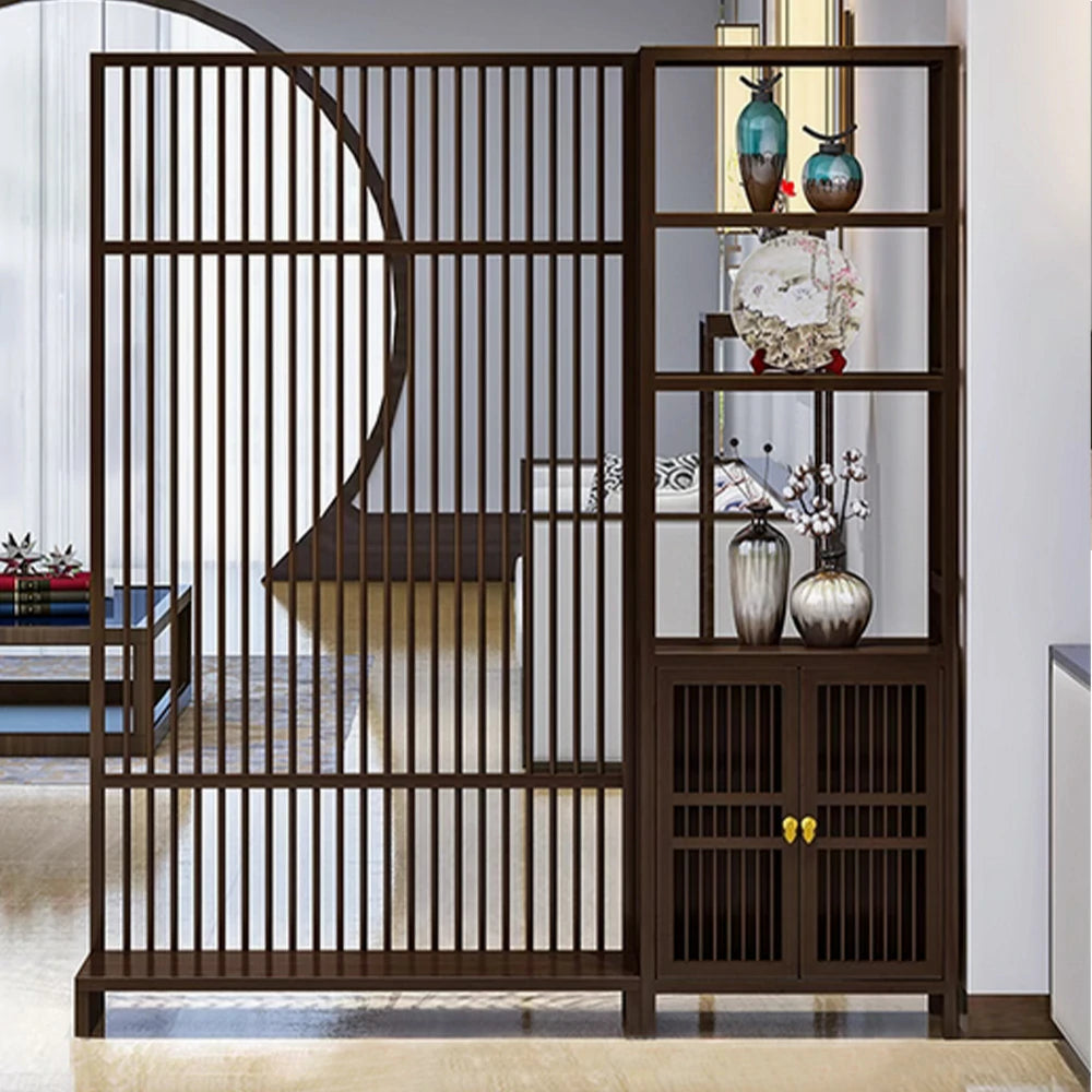 LIVARA Bamboo Double Door Cabinet With 71cm/91cm Screen Partition