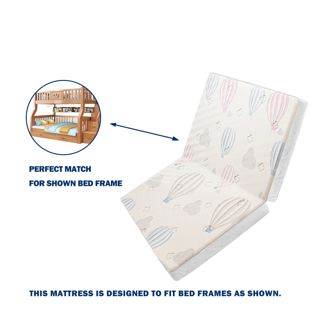 LIVARA Eco-friendly Synthetic Coir Cotton Latex Foldable Mattress for 1.5m Solid Wood Frame Bunk Bed