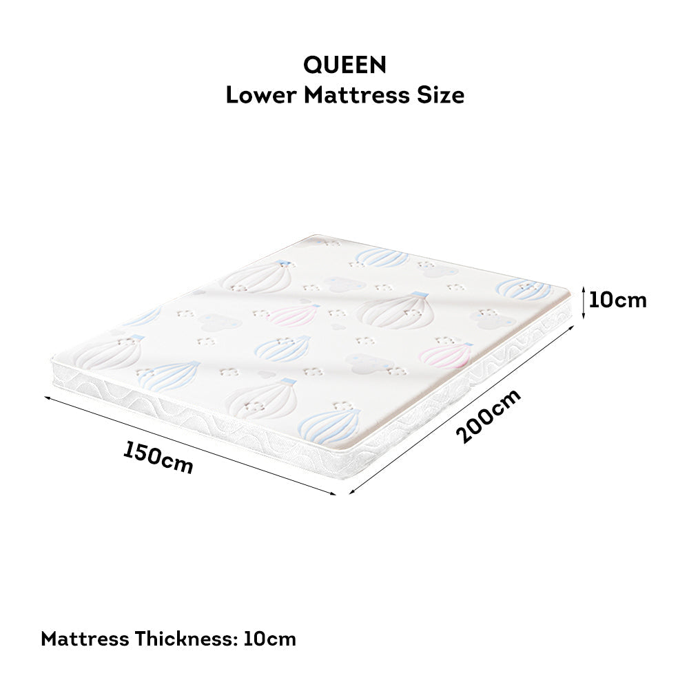 LIVARA ACSF01 Bunk Bed Frame Solid Pine Timber Safety Rails Big Storage