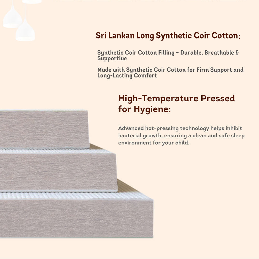 LIVARA Eco-friendly Synthetic Coir Cotton Latex Foldable Mattress for 1.5m Solid Wood Frame Bunk Bed