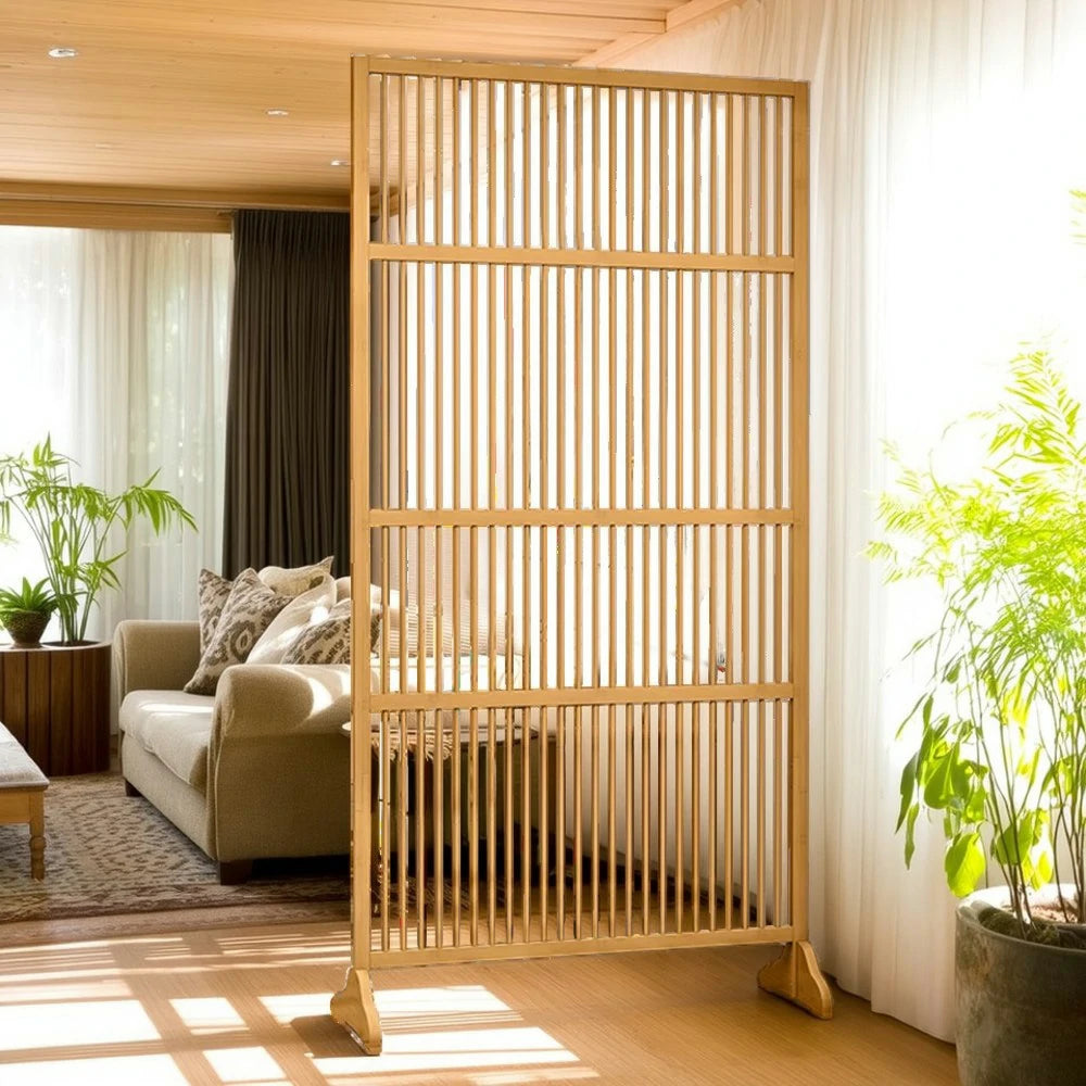 LIVARA Bamboo High Screen Partition 71Cm 100Cm Wood Color Walnut Color