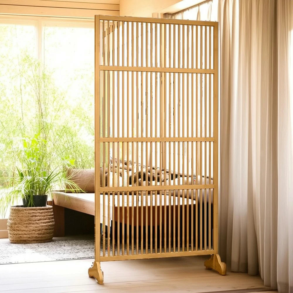 LIVARA Bamboo High Screen Partition 71Cm 100Cm Wood Color Walnut Color