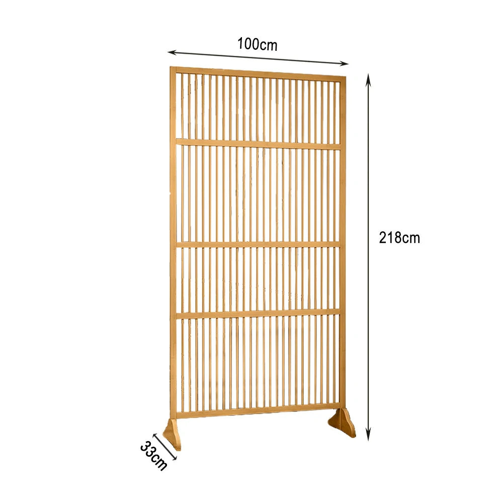 LIVARA Bamboo High Screen Partition 71Cm 100Cm Wood Color Walnut Color