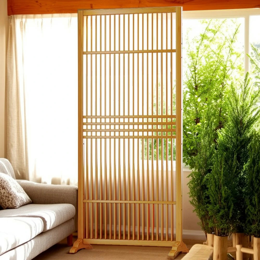 LIVARA Bamboo High Screen Partition 71Cm 100Cm Wood Color Walnut Color