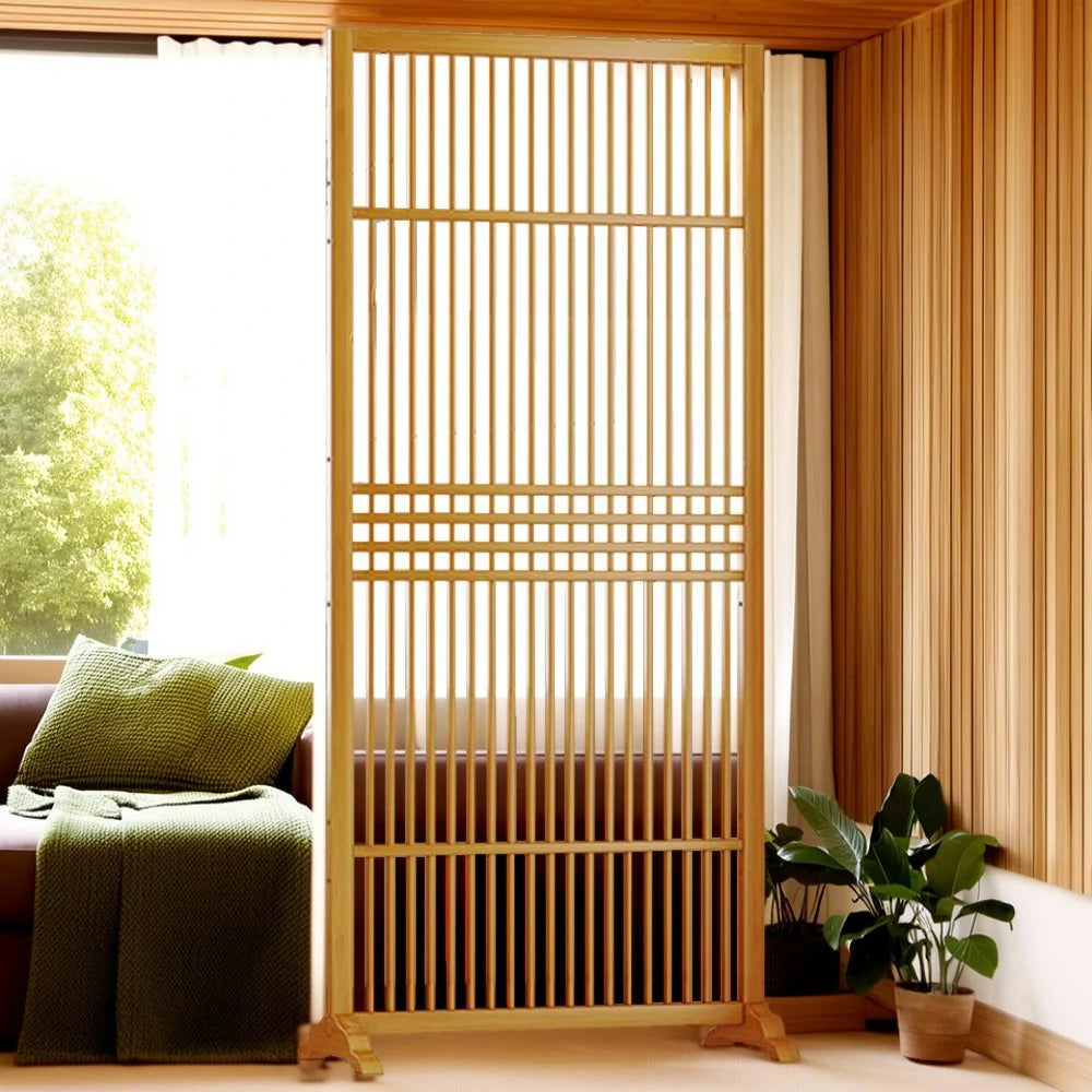 LIVARA Bamboo High Screen Partition 71Cm 100Cm Wood Color Walnut Color