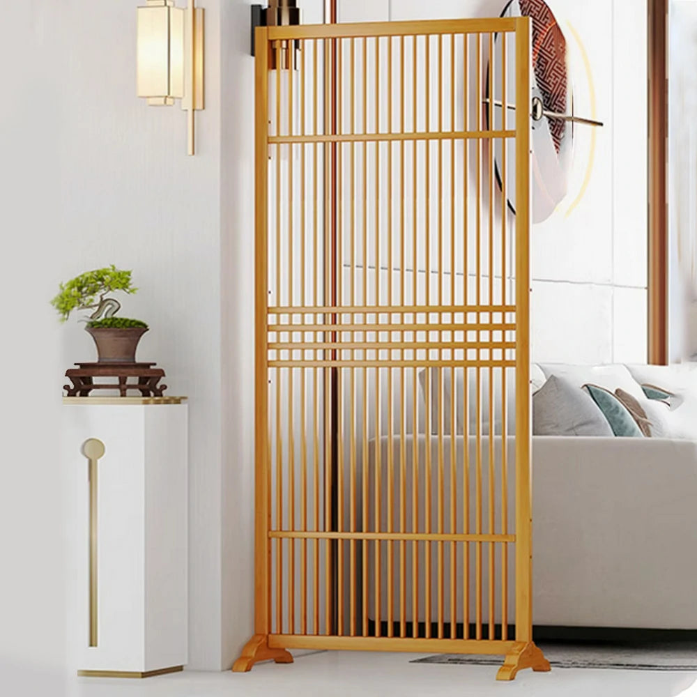 LIVARA Hollow Screen Partition Single 72cm Wood Color/Walnut Color