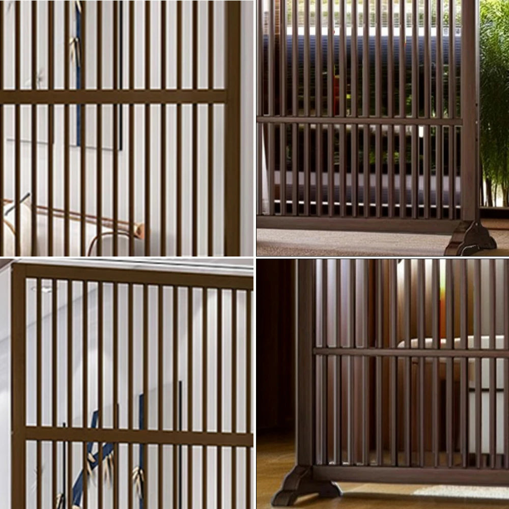 LIVARA Hollow Screen Partition Single 72cm Wood Color/Walnut Color