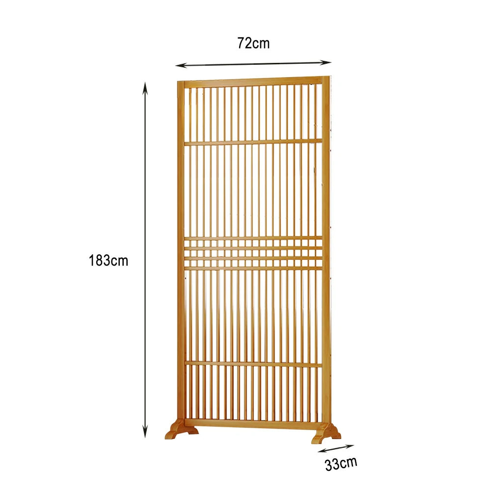 LIVARA Hollow Screen Partition Single 72cm Wood Color/Walnut Color