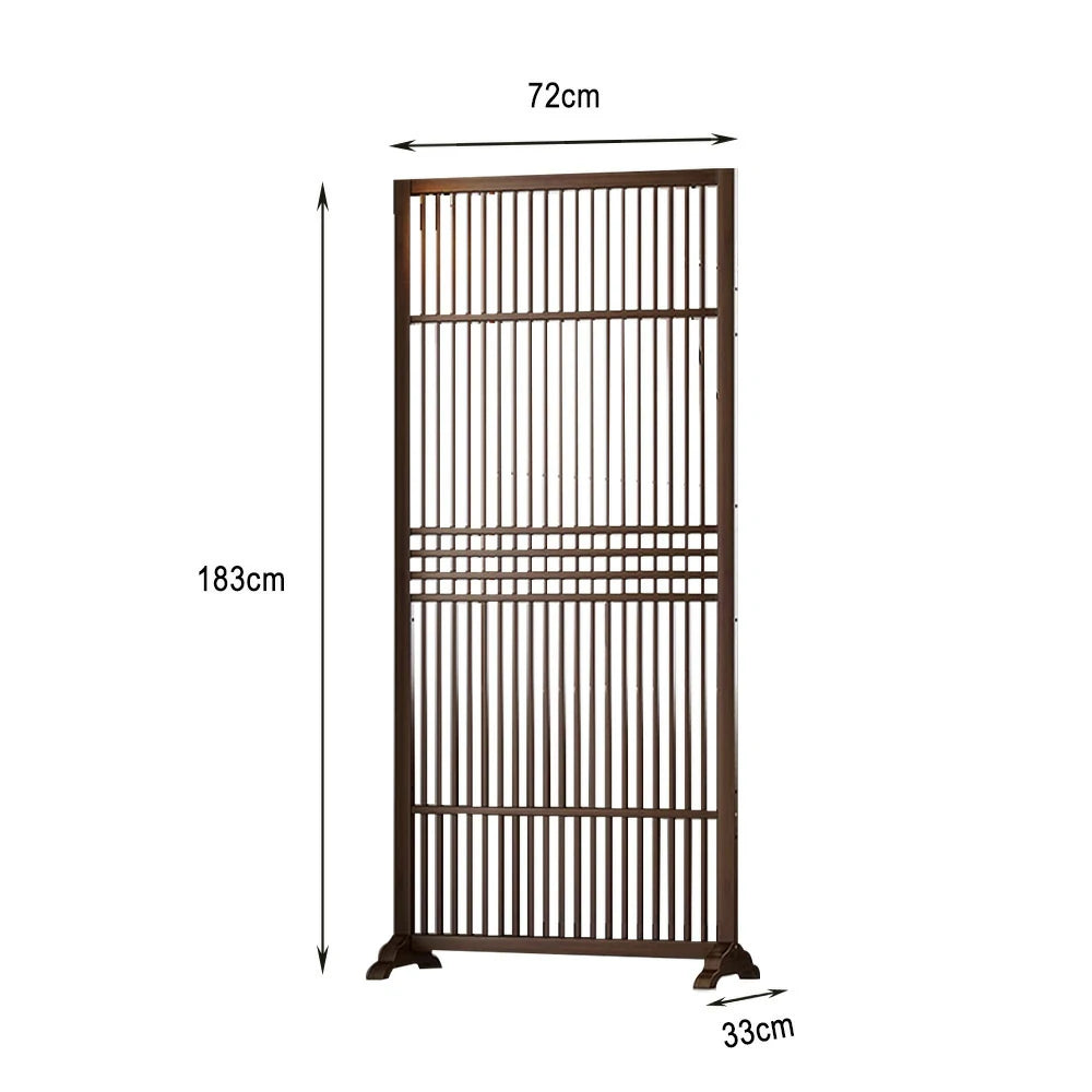 LIVARA Hollow Screen Partition Single 72cm Wood Color/Walnut Color