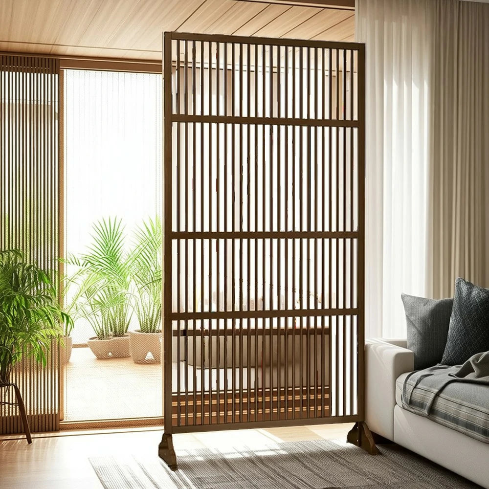 LIVARA Bamboo High Screen Partition 71Cm 100Cm Wood Color Walnut Color