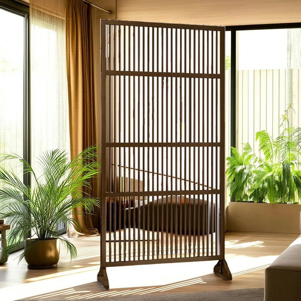 LIVARA Bamboo High Screen Partition 71Cm 100Cm Wood Color Walnut Color