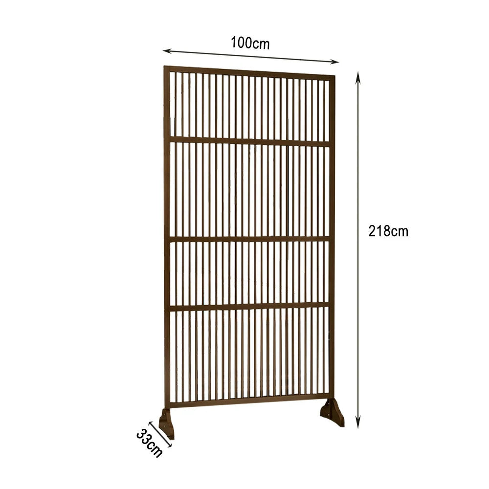 LIVARA Bamboo High Screen Partition 71Cm 100Cm Wood Color Walnut Color