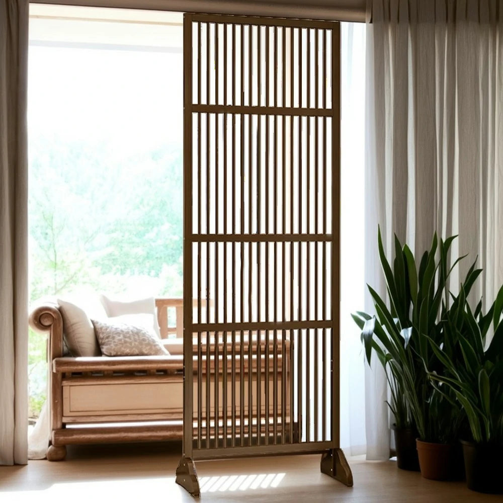 LIVARA Bamboo High Screen Partition 71Cm 100Cm Wood Color Walnut Color