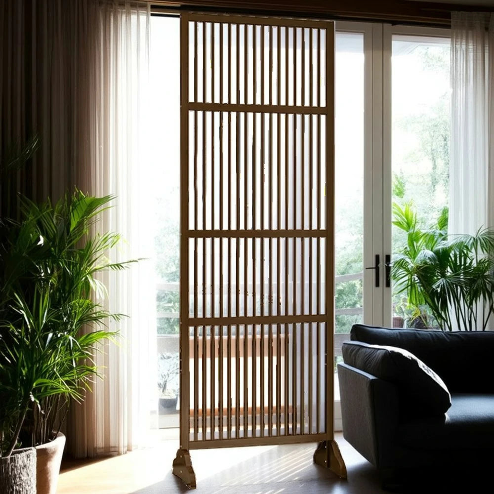 LIVARA Bamboo High Screen Partition 71Cm 100Cm Wood Color Walnut Color