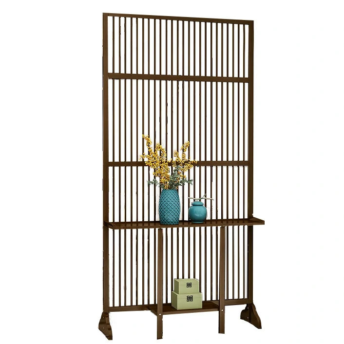 LIVARA Bamboo High Screen Partition 71Cm/100Cm With Storage Platform Wood Color/Walnut Color