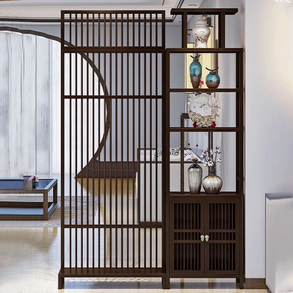 LIVARA Bamboo Height Storage Cabinet With 71Cm And 91Cm Screen Partitions