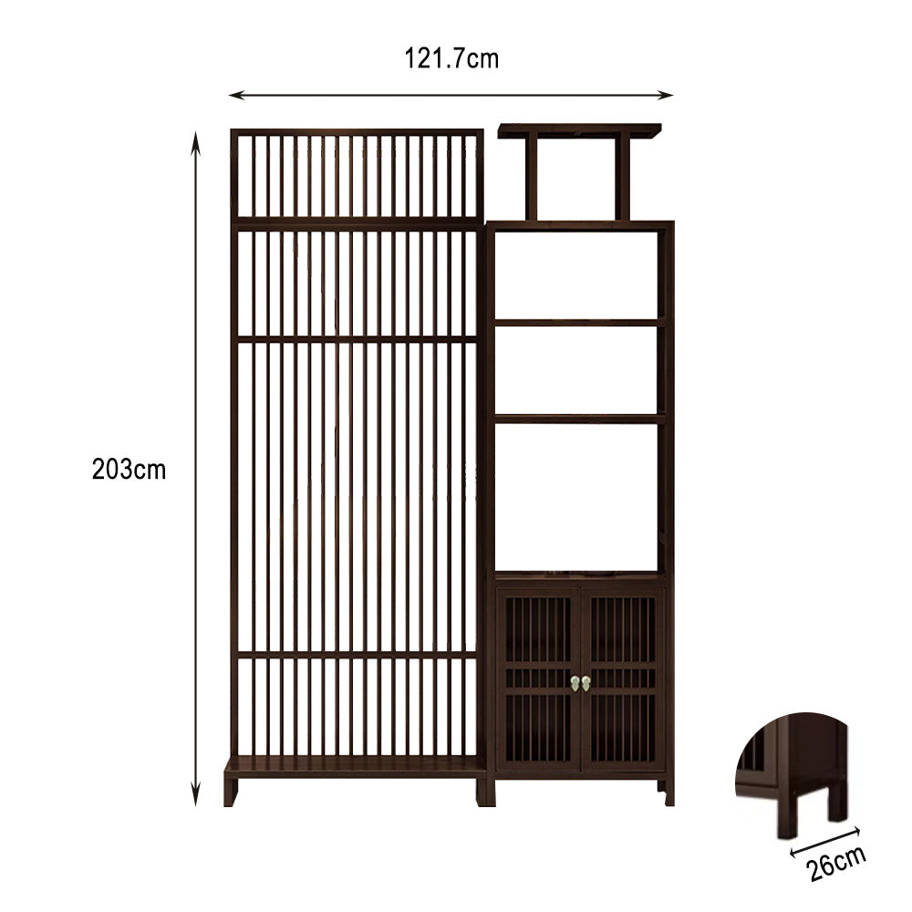 LIVARA Bamboo Height Storage Cabinet With 71Cm And 91Cm Screen Partitions