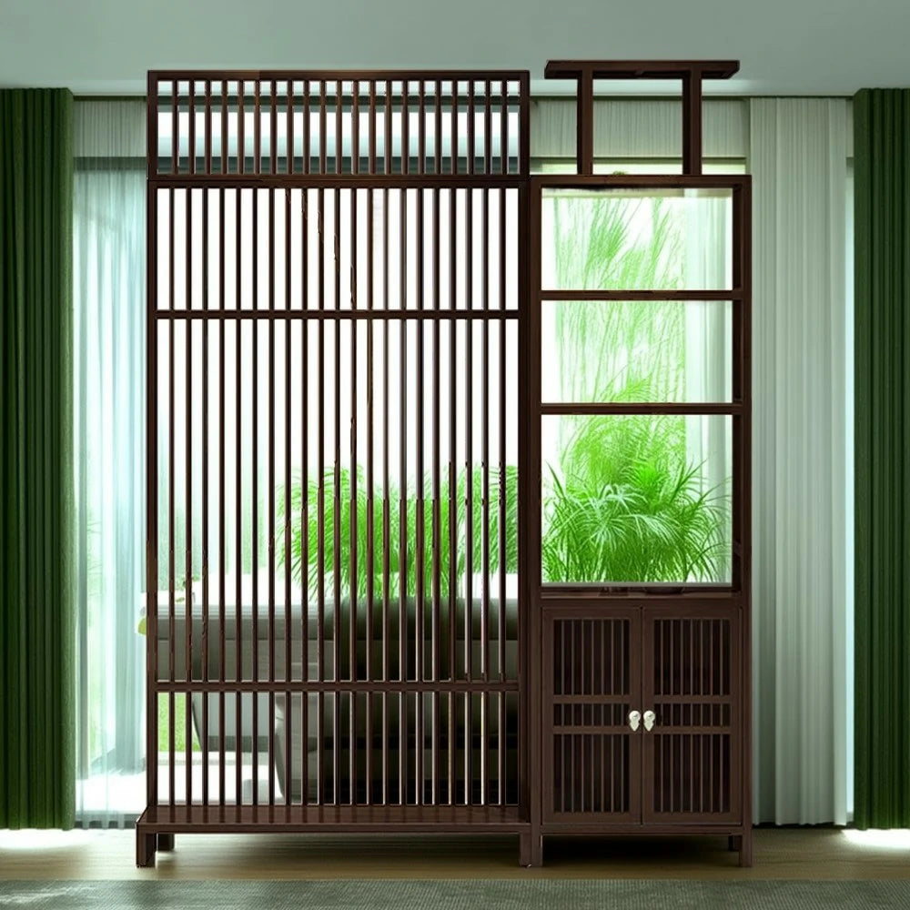 LIVARA Bamboo Height Storage Cabinet With 71Cm And 91Cm Screen Partitions