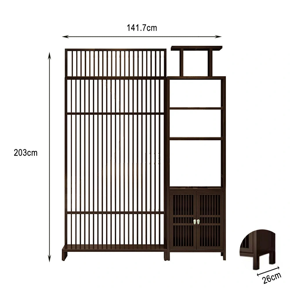 LIVARA Bamboo Height Storage Cabinet With 71Cm And 91Cm Screen Partitions