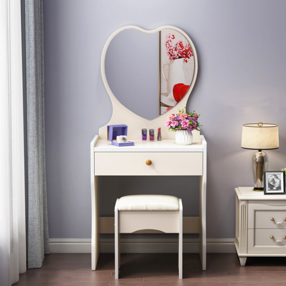 LIVARA 50CM Length Heart-shaped Mirror Dressing Table With Stool