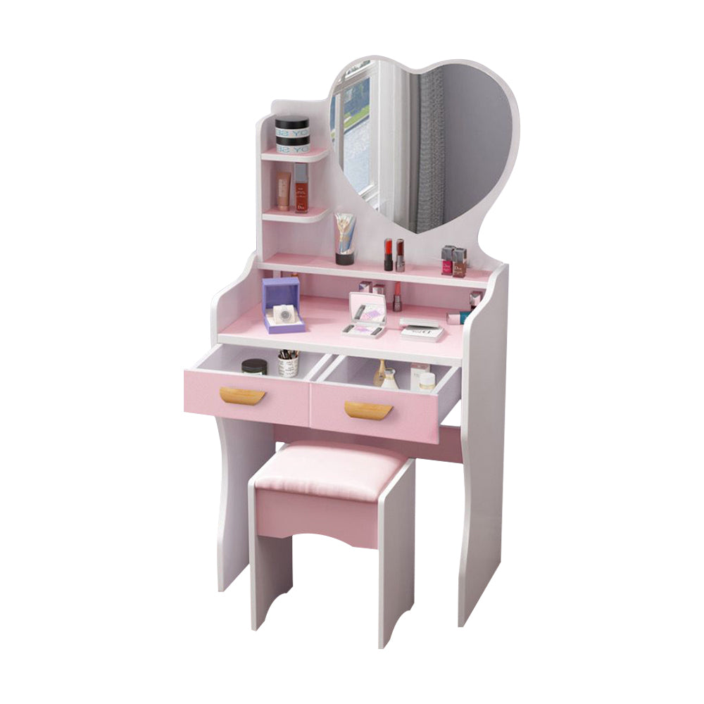 LIVARA 60CM Length Heart-shaped Mirror Dressing Table With Stool