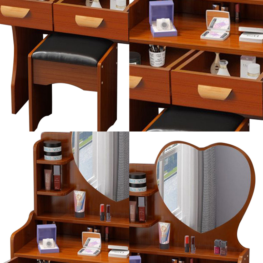 LIVARA 60CM Length Heart-shaped Mirror Dressing Table With Stool