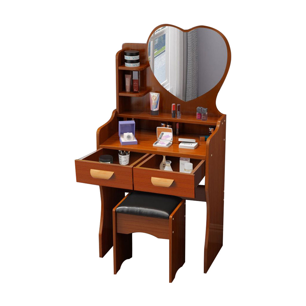 LIVARA 60CM Length Heart-shaped Mirror Dressing Table With Stool