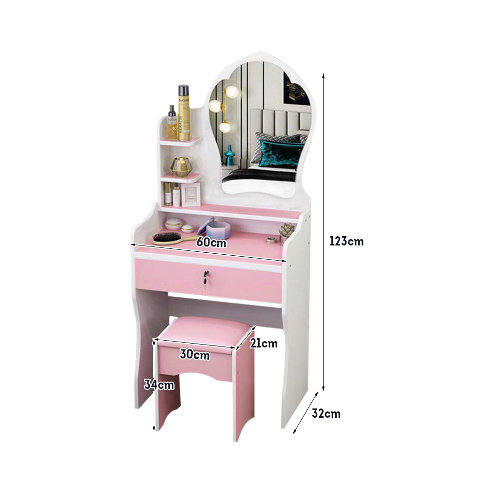 LIVARA 60CM Length Princess Mirror Dressing Table With Stool