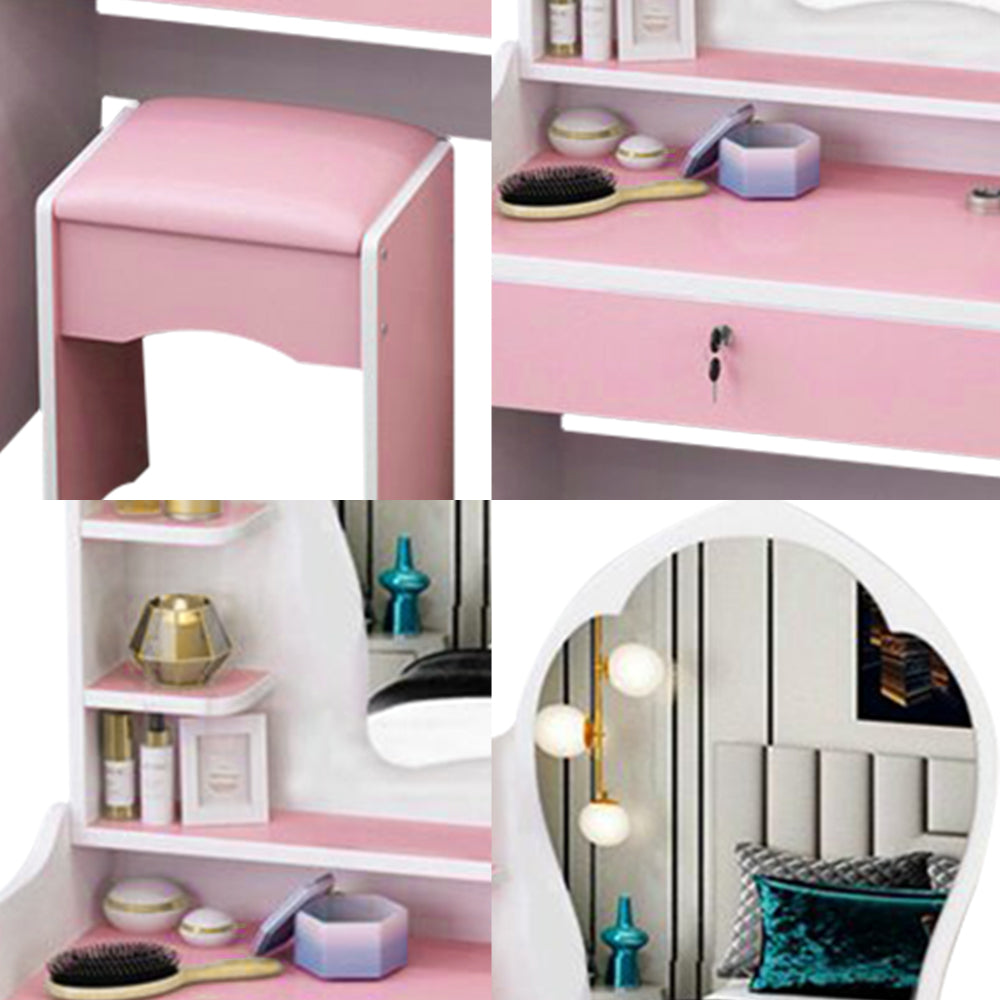 LIVARA 60CM Length Princess Mirror Dressing Table With Stool