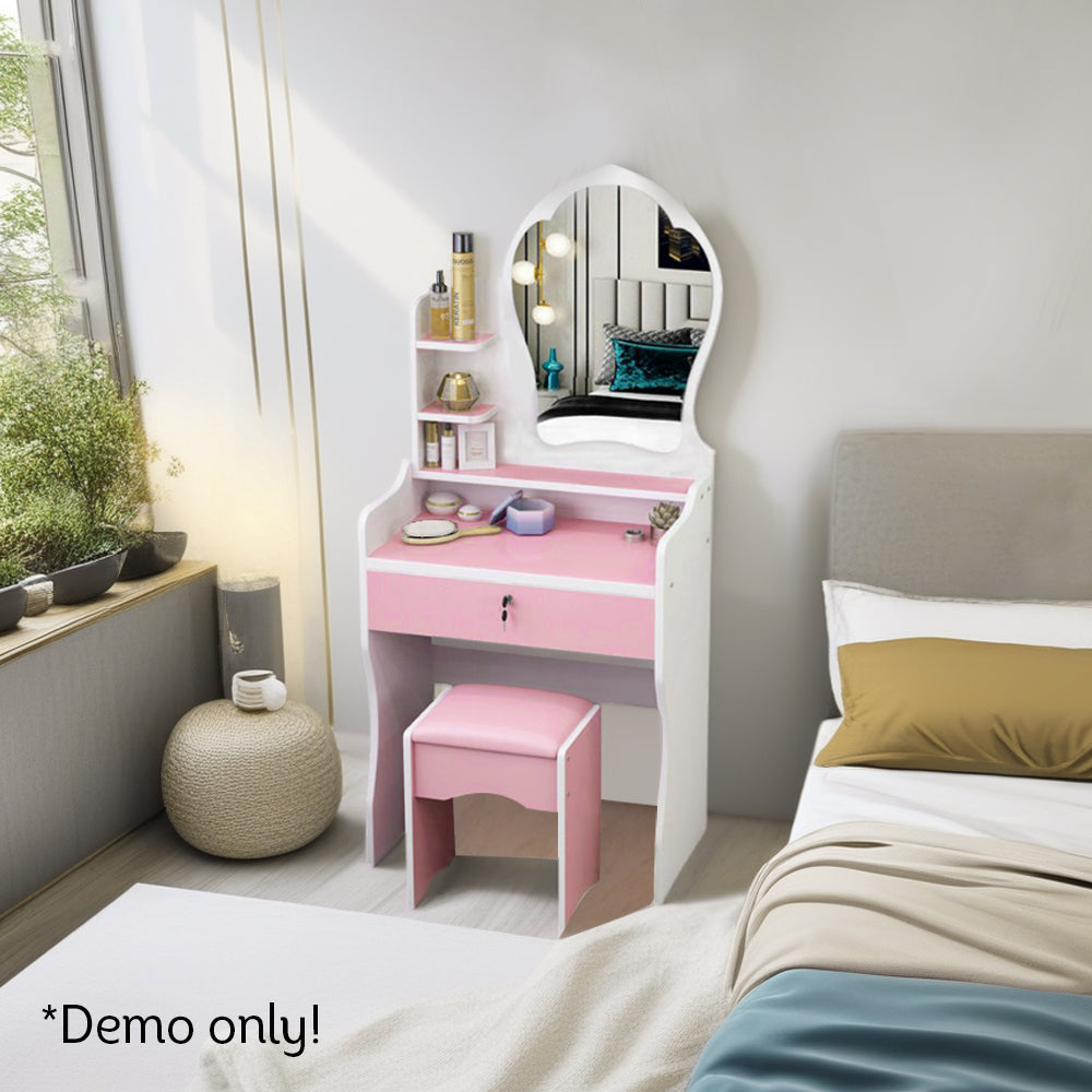 LIVARA 60CM Length Princess Mirror Dressing Table With Stool