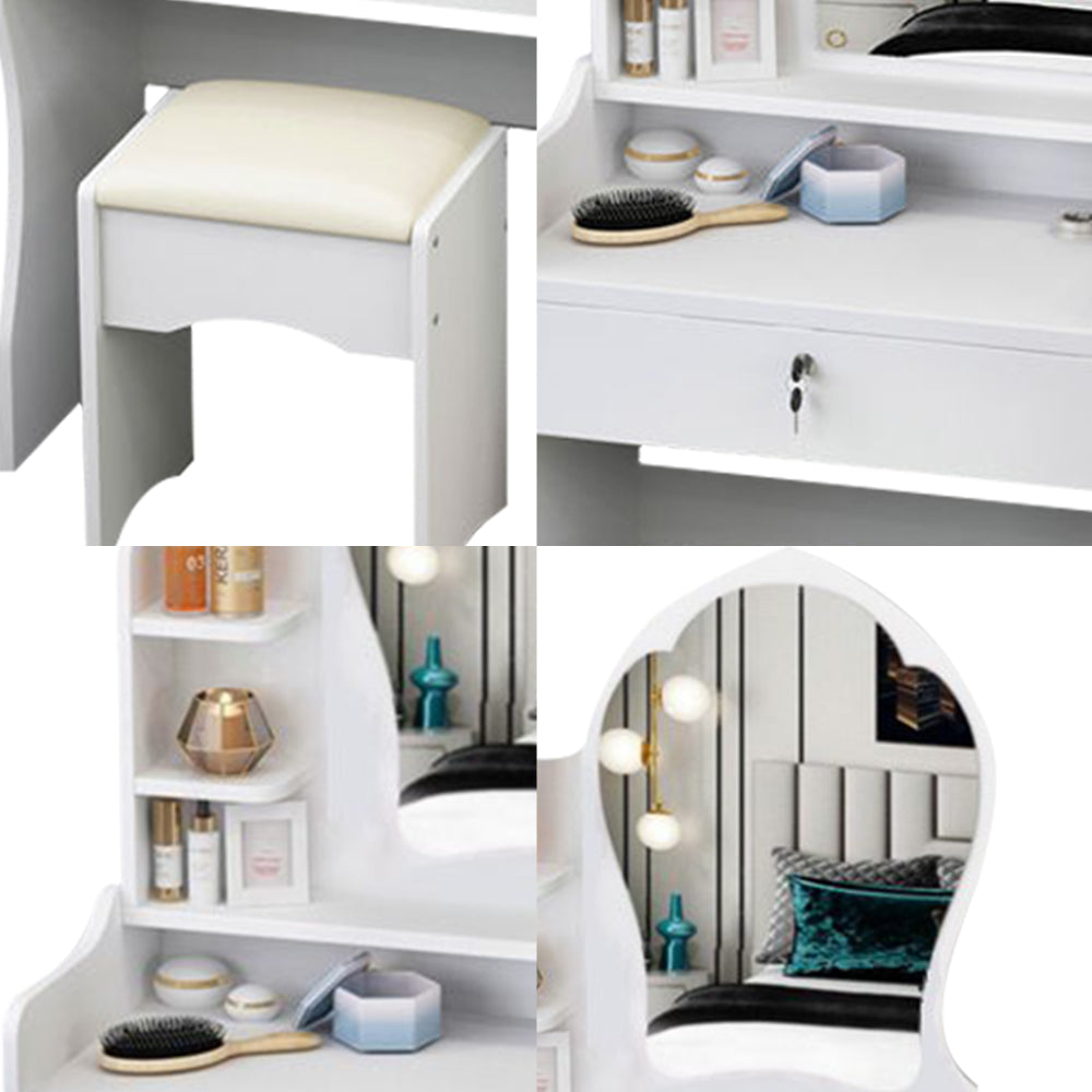 LIVARA 60CM Length Princess Mirror Dressing Table With Stool