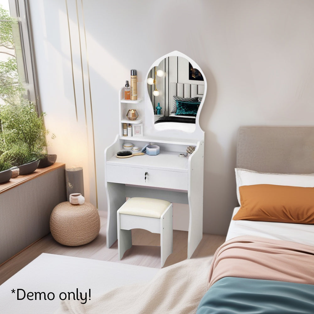 LIVARA 60CM Length Princess Mirror Dressing Table With Stool
