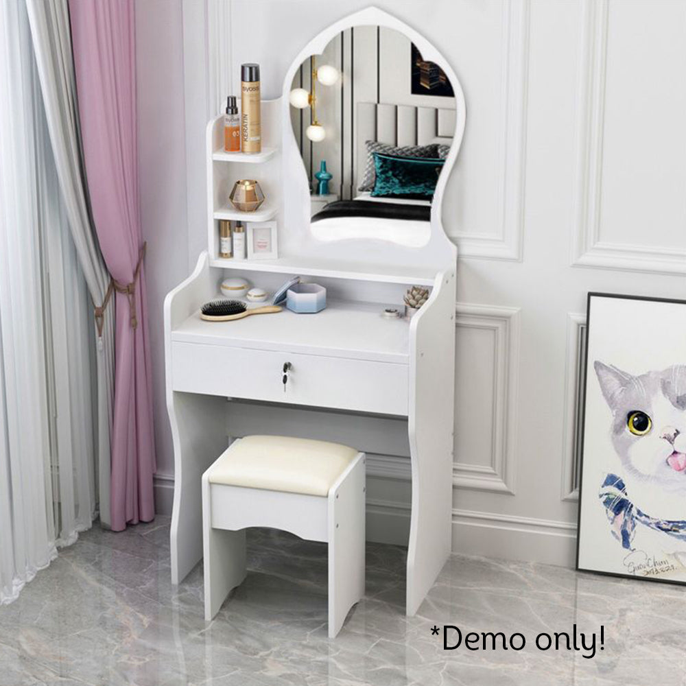 LIVARA 60CM Length Princess Mirror Dressing Table With Stool