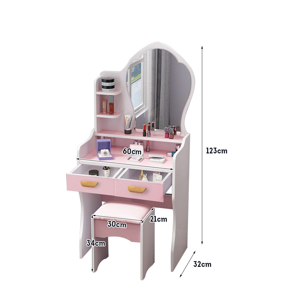 LIVARA 60CM Length Princess Mirror Dressing Table With Stool