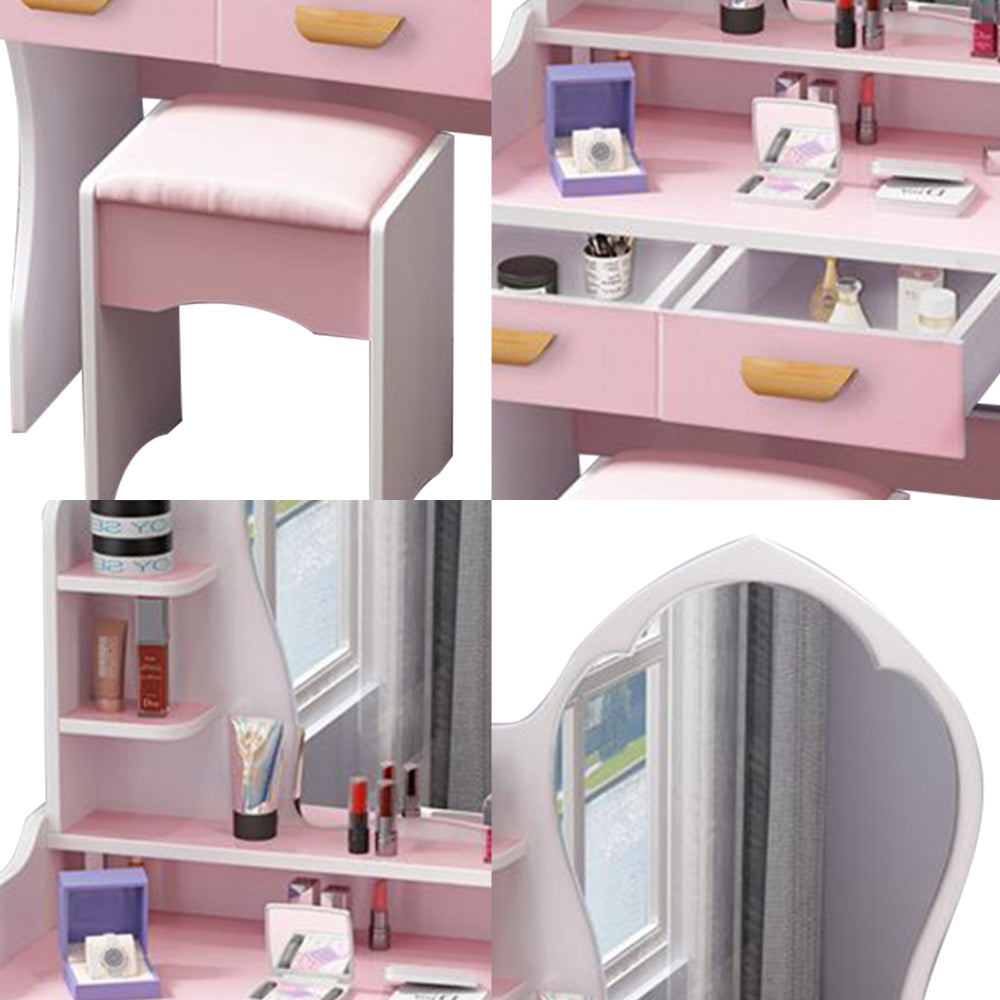 LIVARA 60CM Length Princess Mirror Dressing Table With Stool