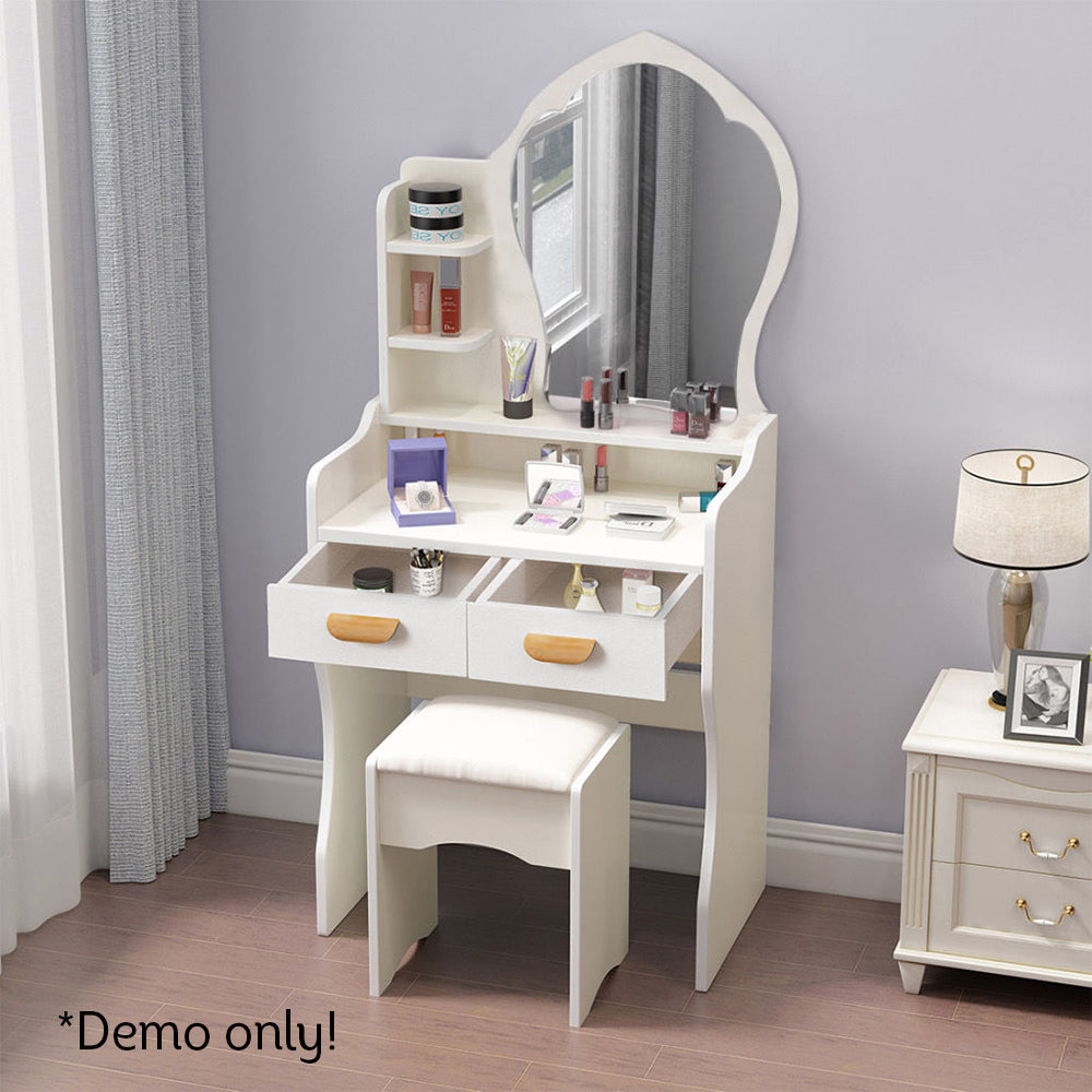 LIVARA 60CM Length Princess Mirror Dressing Table With Stool